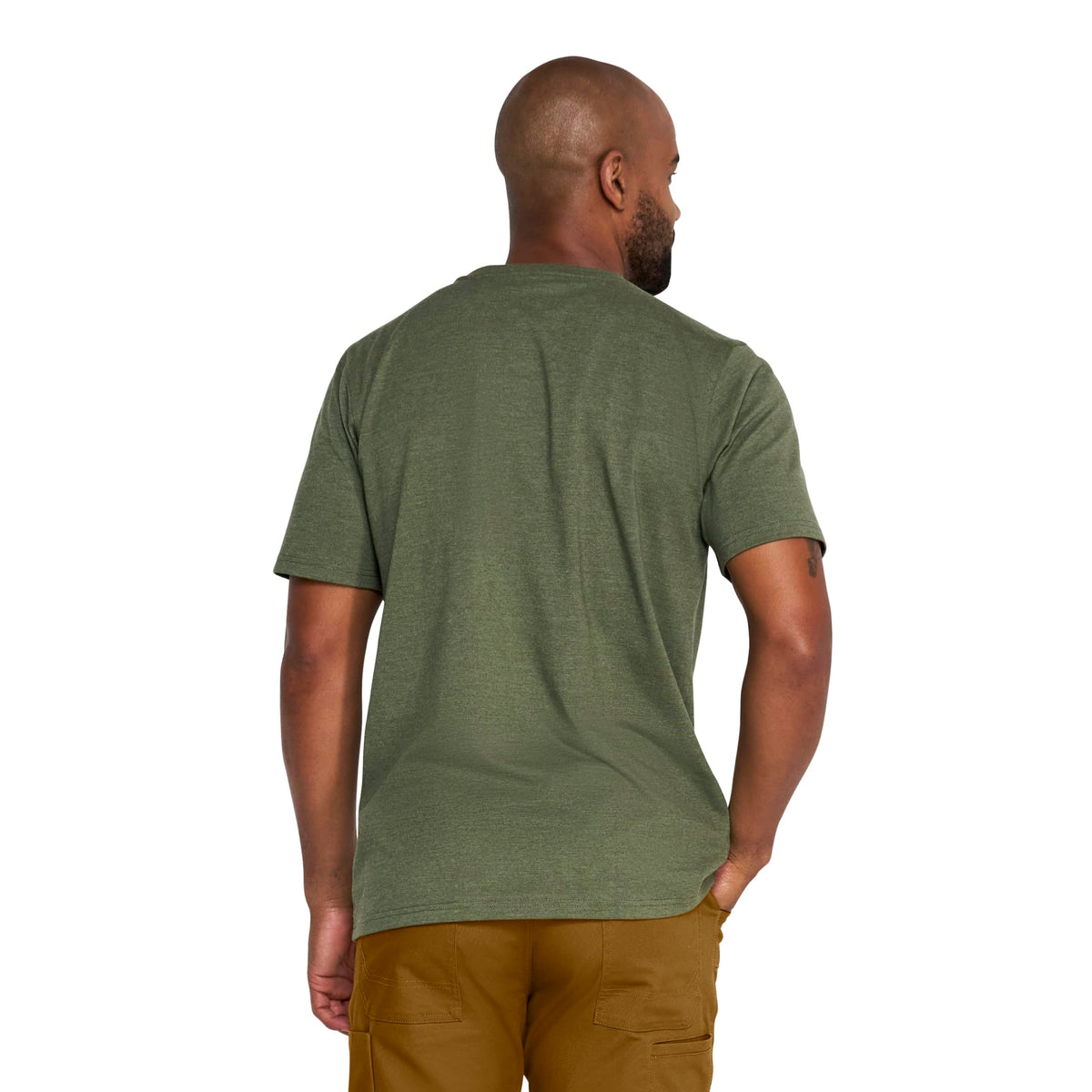 Men's Wicking Short Sleeve T-Shirt by Red Kap – Medium, Cotton, Olive Night Heather, Model SK4TOL SS M