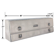 Buyers Products - Contractor Toolbox With Drop Door by Buyers Products Company – 96 x 21 x 13.5, Diamond Plate, Silver Diamond Tread, Model 1705660