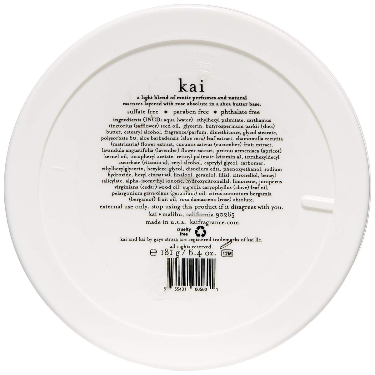 body butter intensely hydrating whipped shea cream for soft by kai – 6.4 Ounce (Pack of 1), Model 37451
