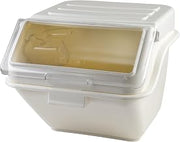 Winco 10 Gallon Beige Shelf Ingredient Bin | Dishwasher safe, BPA-free, Stackable, One-handed lid, Scoop included, Great for Water, Juice, Soft Drinks and Cocktails