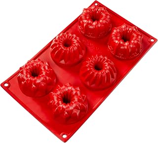 Fat Daddio's SMF-061 Silicone Bakeware 6-Cavity Regal Variety (3.38 oz)