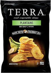 Terra Vegetable Chips, Plantains Made with Coconut Oil with Sea Salt, 5 Oz (Pack of 12)