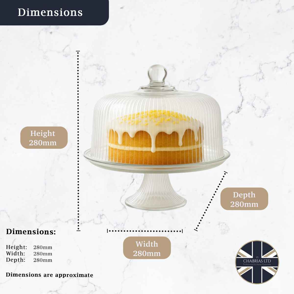 Monaco Cake Set by Anchor Hocking – Standard, 1.9 liters, Glass, Clear, Model 86031L13
