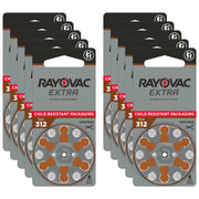 Hearing Aid Battery by Rayovac – 60 Count (Pack of 1), Iron, Brown Tab, Pack of 60, Model 312 / PR41