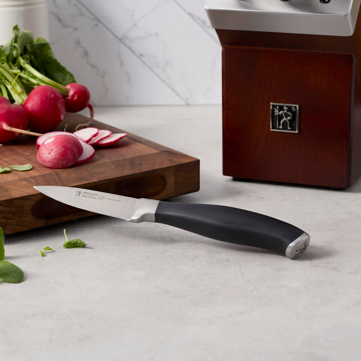 Elan Knife Block Set by HENCKELS – 7-pc, Stainless Steel, Matte Black, Pack of 7, Model 19770-007
