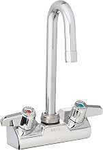 T&S Brass Equip Brass 4" Wall Mount Faucet with 3" Swivel Gooseneck