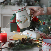 Z&Z Ornamentorum Santa Claus Enamel Pitcher, 33.8 Ounces, Red
