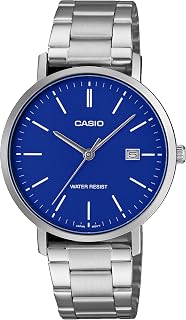 Casio MTP-VT05D-2E Men's Stainless Steel Minimalistic Blue Dial Analog Date Watch