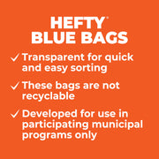 Hefty 60 Count (Pack of 6) / Blue / 1 Trash Bags