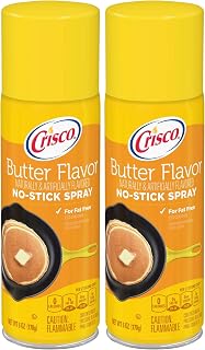 Crisco No-Stick Cooking Spray, Butter, 6 Ounce (Pack of 2)