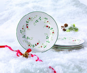 Pfaltzgraff Winterberry Salad Plate Set, 8 Inch Stoneware, Green