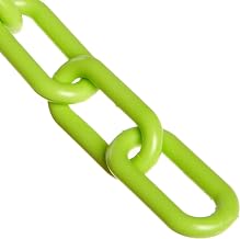 Mr. Chain Plastic Barrier Chain, Green, 25 ft Length (51014-25) | UV-resistant HDPE plastic, heavy duty crowd control barrier, industrial and construction sites, 300-lb tensile, made in USA