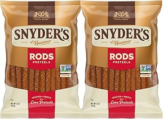 Snyder's of Hanover Pretzel Rods, 12 Oz Bag, (Pack of 2)