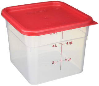 6SFSPP190 Translucent Food Container With Lid by Cambro – 6 Quart With Lid (Translucent), 5.6 liters, Plastic, Red, Model unknown