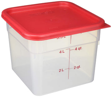6SFSPP190 Translucent Food Container With Lid by Cambro – 6 Quart With Lid (Translucent), 5.6 liters, Plastic, Red, Model unknown