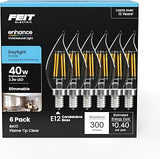 Feit Electric BA10 Enhance LED Light Bulb, 40W Eq, Daylight White, 6 Pack