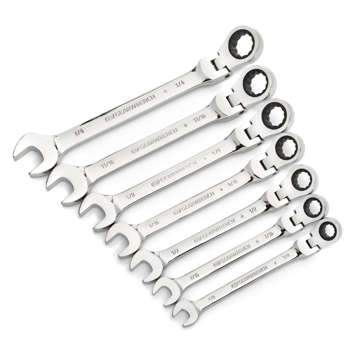 GEARWRENCH 7 Pc / With Tray / SAE Combination Wrenches