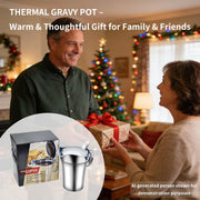 Amestar Stainless Steel Gravy Boat with Lid, 25 Oz, Silver