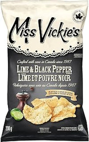 Miss Vickie's Kettle Cooked Lime & Black Pepper Chips 200g/7.1 oz {Imported from Canada}