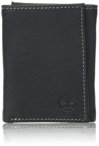 Men's Genuine Leather Rfid Blocking Trifold Wallet by Timberland – One Size, Leather, Black, Model D97018/08A