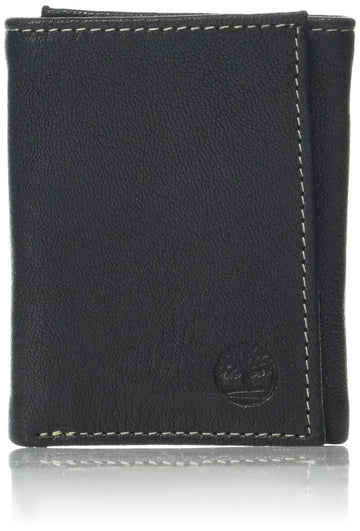 Men's Genuine Leather Rfid Blocking Trifold Wallet by Timberland – One Size, Leather, Black, Model D97018/08A