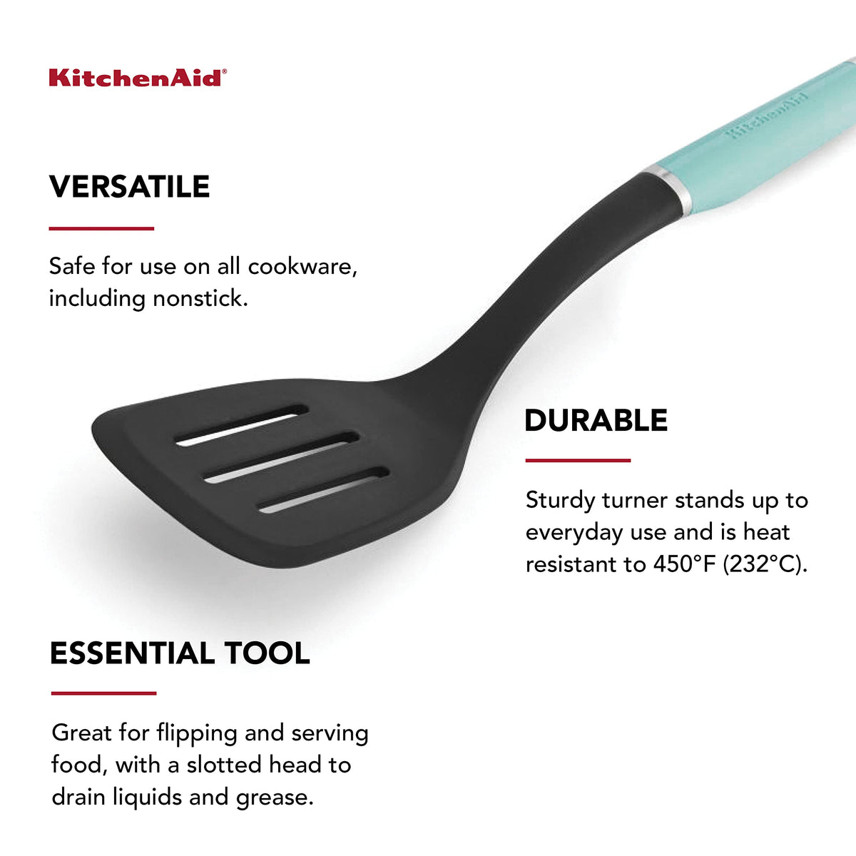 KitchenAid Aqua Sky / 13.66-Inch / Turner Barbecue Turners