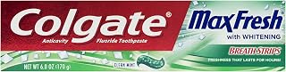 Colgate Max Fresh Toothpaste with Mini Breath Strips, Clean Mint, 6 Ounces (Pack of 6)