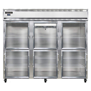 Extra-Wide Three Section Reach In Glass Door Freezer by Continental Refrigerator – Model 3FE-SA-GD-HD