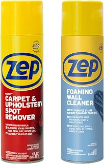 Zep Instant Carpet Spot Remover 19oz (1 pack) & Wall Cleaner 18oz (1 pack)