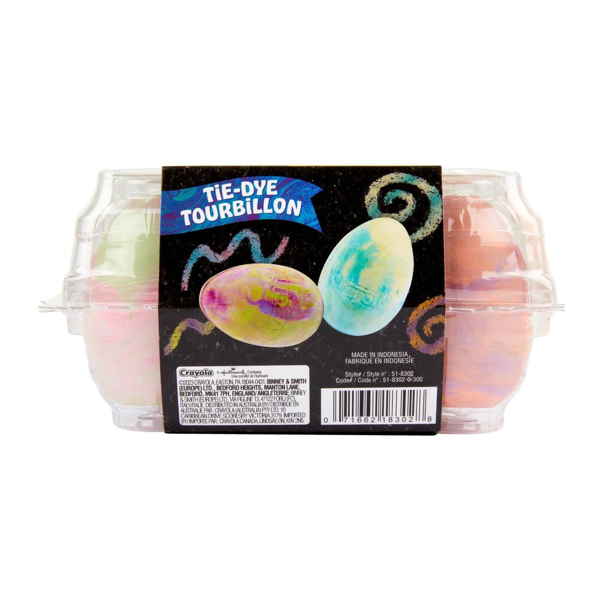 Tie-Dye Egg Chalk, 6 Count by Crayola – 6 Count (Pack of 1), Tie Dye, Model 007166218302
