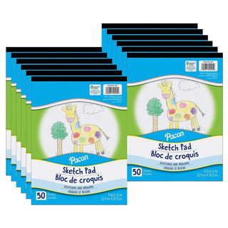 9-inch x 12-inch Sketch Pad by Pacon – Paper, White, Model MMK50105F-12