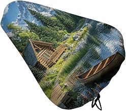 Lakeside Wooden Cabin Scenery Bike Seat Cover Bicycle Saddle Protective Cover