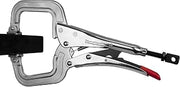 Strong Hand Tools PR115S Locking C-Clamp Pliers, 11", Swivel Tip, Throat Depth 3-1/4", Opening 4", Adjustment Screw, Single Hand Release, Heat Treated Steel