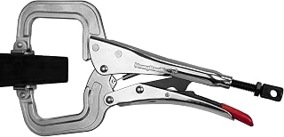 Strong Hand Tools PR115S Locking C-Clamp Pliers, 11", Swivel Tip, Throat Depth 3-1/4", Opening 4", Adjustment Screw, Single Hand Release, Heat Treated Steel