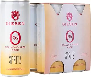 Giesen Non-Alcoholic Rosé Spritz, 250mL Slim Cans, 4 Pack | Lightly Sparkling, Alcohol Removed, Low Calorie, from New Zealand