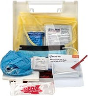First Aid Only Bloodborne Pathogen Spill Clean Up Kit with CPR Microshield, OSHA Compliant (217-O)