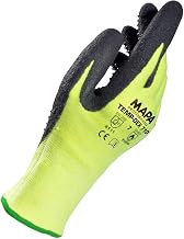 MAPA Professional 710129 Temp-Dex 710 Nitrile Lowweight Glove, High Temperature, 10-1/4" Length, Size 9, Black/Green