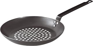PADERNO World Cuisine Black Carbon Steel Chestnut Pan, 11IN