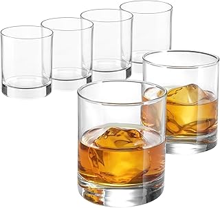 Bormioli Rocco Cortina Drinking Glasses, Set of 6 - Small (8.5 Oz) Clear Tumblers for Water, Whiskey & Cocktails - Durable Everyday Drinkware for Home, Kitchen, Entertaining & Gifting