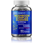 Mushroom Gummies, 10 Super Mushrooms for Immune Support, Focus & Energy - with Lions Mane, Reishi & Cordyceps, 60 Count - Vegan & Gluten Free by Gusevit – Model RQ-XUXJ-UROQ