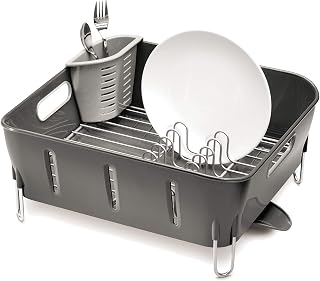 simplehuman Compact Dish Rack, Grey Plastic