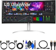 LG UltraWide 40WP95C-W (5120 x 2160) 39.7" 21:9 Curved FreeSync 5K2K HDR IPS Monitor (40WP95C-W) + Cleaning Kit + USBC Cable + HDMI Cable