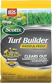 Scotts Turf Builder Weed & Feed3, 42.87 lbs. | Weed Killer Plus Lawn Fertilizer, Controls Dandelion and Clover, Covers 15,000 sq. ft.