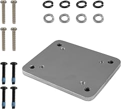 RAM MOUNTS Backing Plate for Drill-Down Mounts with AMPS Pattern | Steel reinforcement plate with 4-hole AMPS and 2" x 2.5" hole patterns, includes mounting hardware