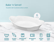 KooK Au Gratin Dishes, Ceramic, 12 Ounce, Ivory Set of 6