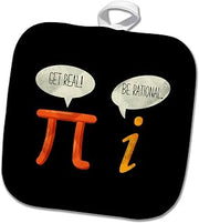 3dRose Be Real, be Rational Mathematical Numbers Pi and i for All 8x8 Potholder