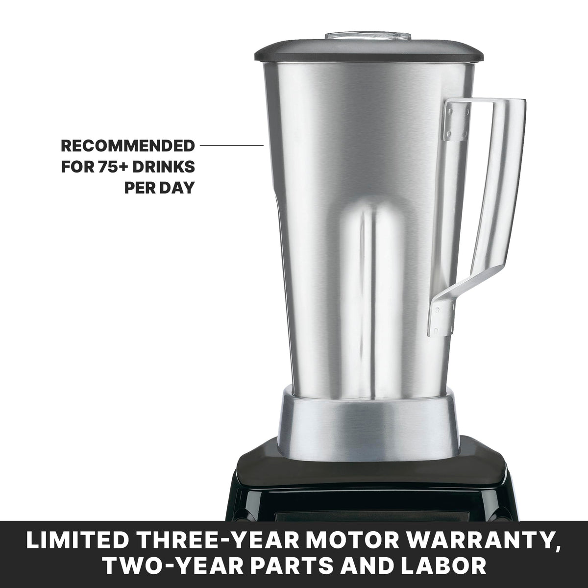 Waring 64 Ounce Stainless Steel Jar / Stainless Steel Container / Hi-Power Electronic Keypad Countertop Blenders