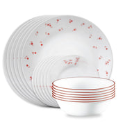 Vitrelle 18-Piece Service for 6 Dinnerware Set by Corelle – 18-Piece Set, Glass, Sweet Flora, Pack of 18, Model 1153010