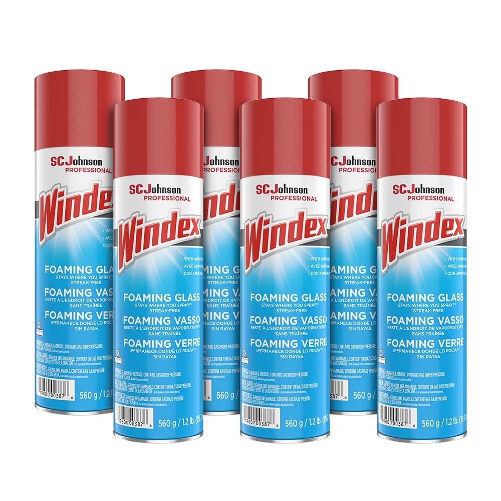 Windex Foaming Glass Cleaner, Fresh, 20 oz Aerosol Spray
