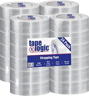 Tape Logic TLT9171400 Clear 1400 Strapping Tape, 2" x 60 yd. (Pack of 24)